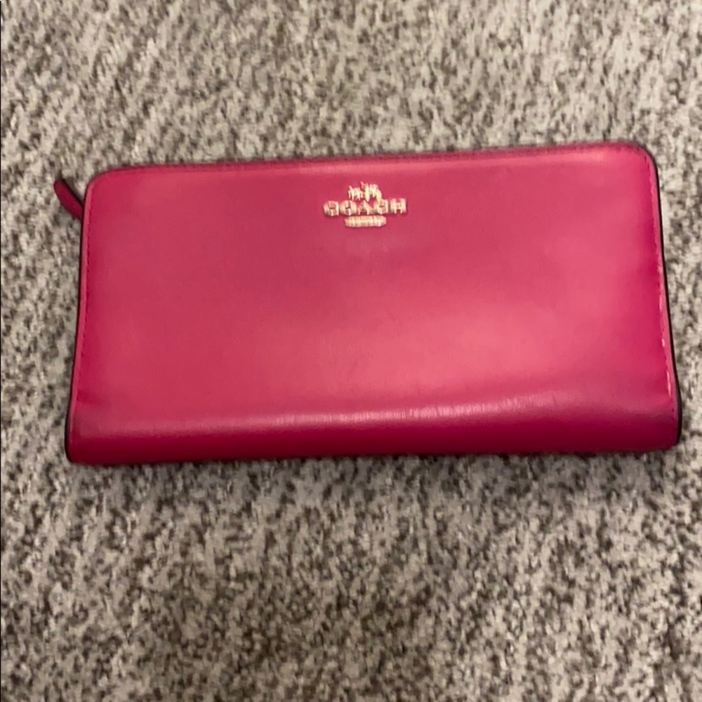 Coach pink leather wallet
